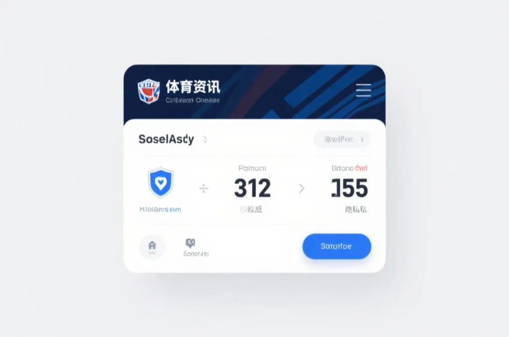 简洁清晰的体育比分界面,突出数据权威与隐私保护